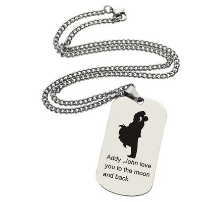 Faill In Love Couple Name Dog Tag Necklace - Name My Jewelry ™