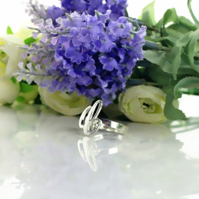 personalized Carrie Initial Letter Ring Sterling Silver - Name My Jewelry ™