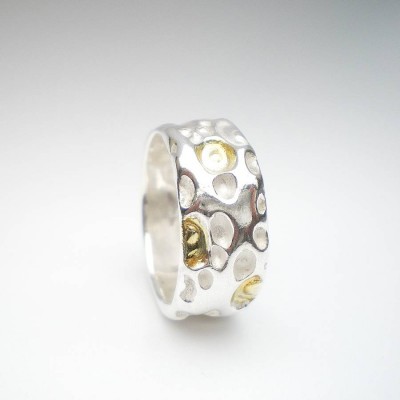 Coral Silver And Gold Ring - Name My Jewelry ™