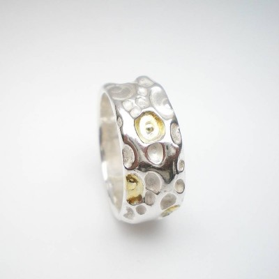 Coral Silver And Gold Ring - Name My Jewelry ™