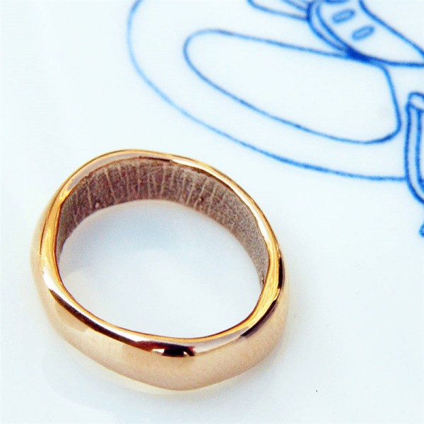 18ct Rose Gold Bespoke Fingerprint Wedding Ring - Name My Jewelry ™