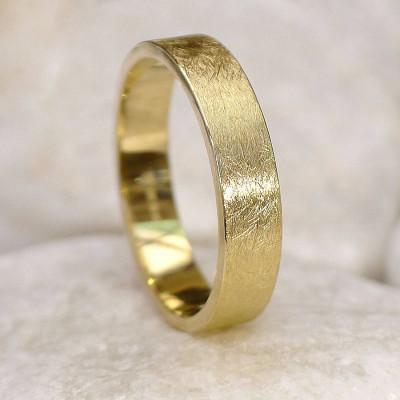 Mens Wedding Ring In 18ct Gold, Urban Finish - Name My Jewelry ™