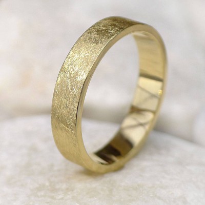 Mens Wedding Ring In 18ct Gold, Urban Finish - Name My Jewelry ™
