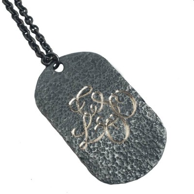 personalized Oxydised Military Tag Necklace - Name My Jewelry ™