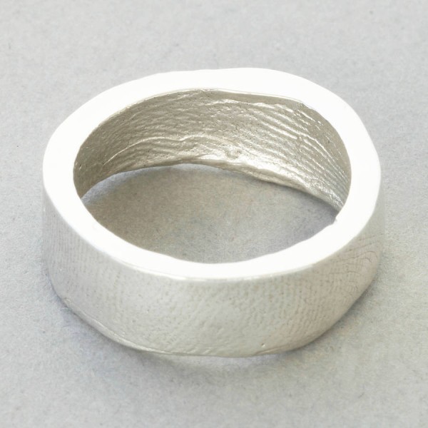 Sterling Silver Bespoke Fingerprint Ring - Name My Jewelry ™