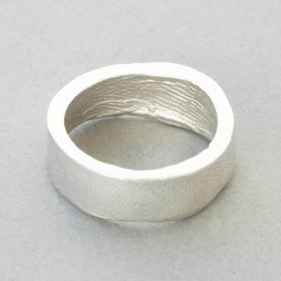 18ct White Gold Bespoke Fingerprint Ring - Name My Jewelry ™