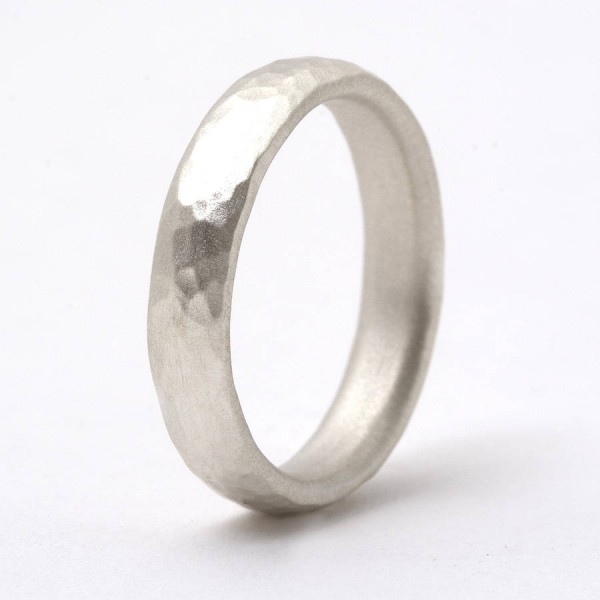 Thin Sterling Silver Hammered Ring - Name My Jewelry ™