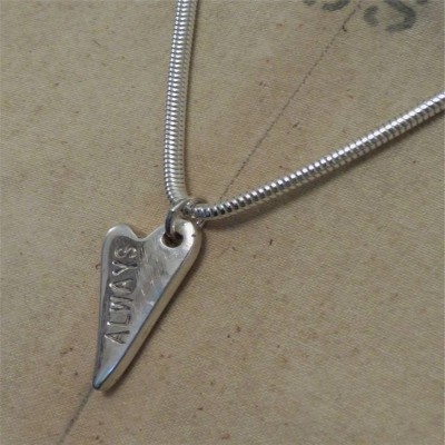 Always Silver Arrowhead Heart Pendant - Name My Jewelry ™