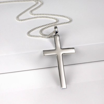 Big Solid Silver Cross - Name My Jewelry ™