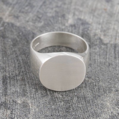 Mens Solid Silver/Gold Circular Signet Ring - Name My Jewelry ™