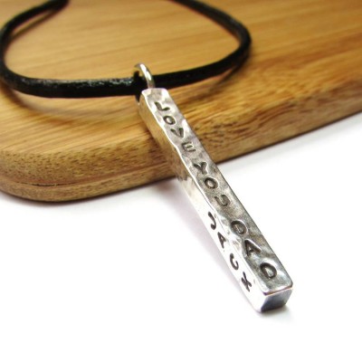 Chunky Silver Bar Necklace - Name My Jewelry ™