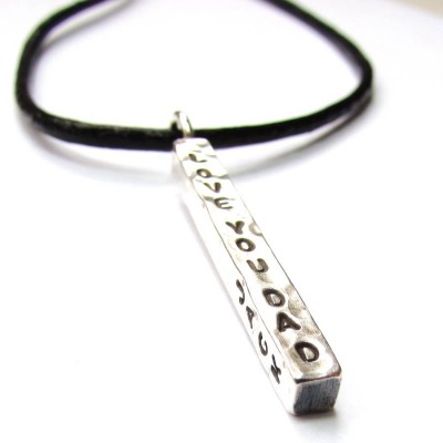 Chunky Silver Bar Necklace - Name My Jewelry ™