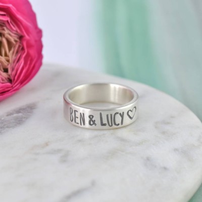 Couples personalized Silver Band - Name My Jewelry ™