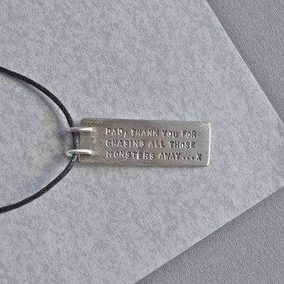 Dads Silver Hidden Message Necklace - Name My Jewelry ™