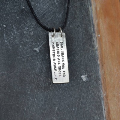 Dads Silver Hidden Message Necklace - Name My Jewelry ™