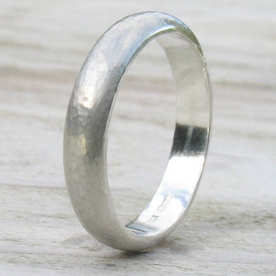 Handmade Sterling Silver Hammered Ring - Name My Jewelry ™