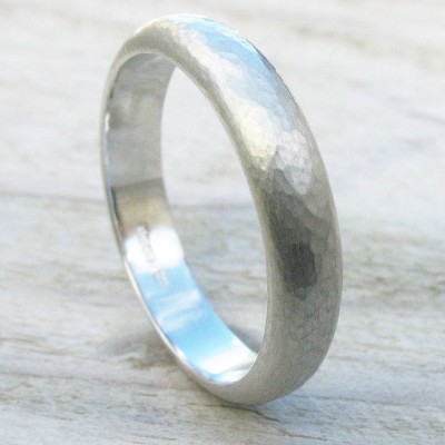 Handmade Sterling Silver Hammered Ring - Name My Jewelry ™