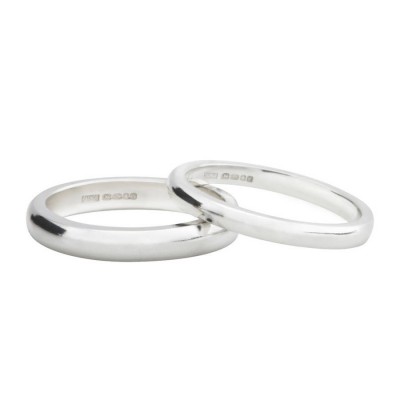 Sterling Silver D Shape Wedding Band - Name My Jewelry ™