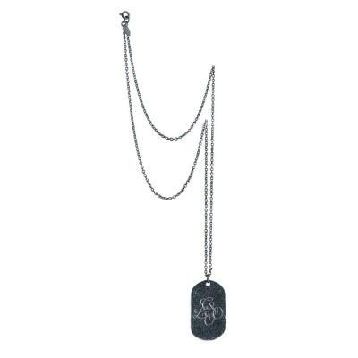 personalized Oxydised Military Tag Necklace - Name My Jewelry ™