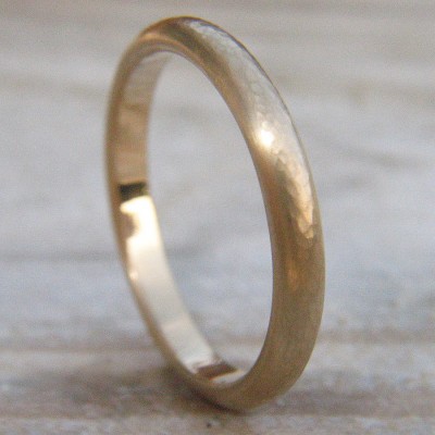 3mm Hammered Wedding Ring In 18ct Gold - Name My Jewelry ™