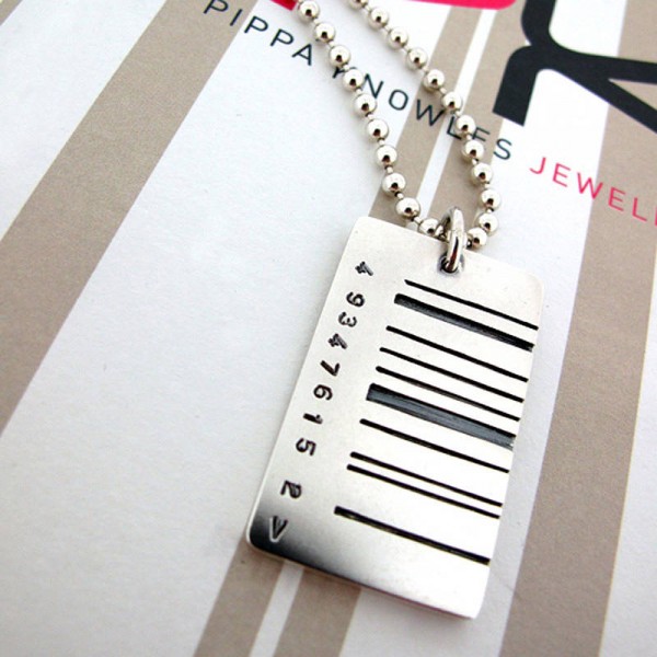 Wide Barcode Tag Pendant - Name My Jewelry ™