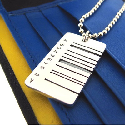 Wide Barcode Tag Pendant - Name My Jewelry ™
