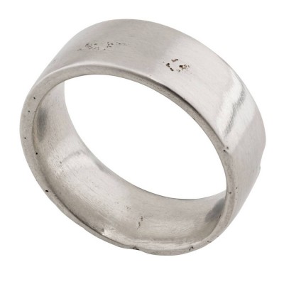 Sterling Silver Flat Sand Cast Wedding Ring - Name My Jewelry ™
