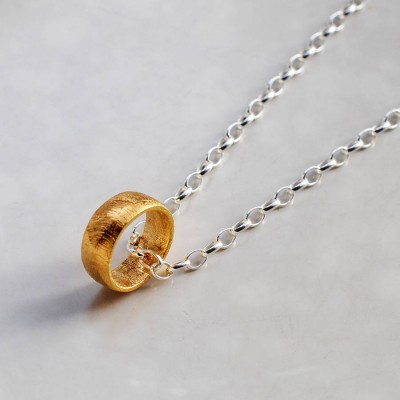 Gold Plated Meteorite Ring Necklace - Name My Jewelry ™