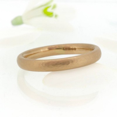 Hammered Comfort Fit Wedding Ring, 18ct Gold - Name My Jewelry ™