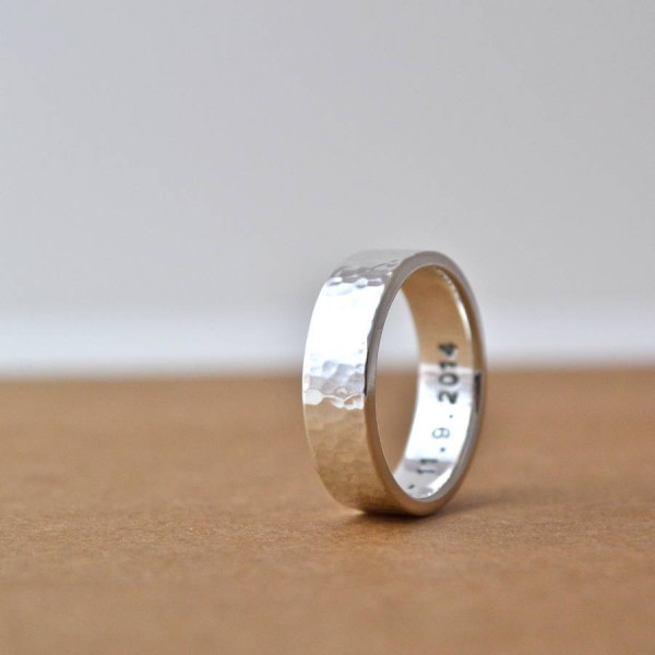 Hammered Silver Hidden Message Ring - Name My Jewelry ™