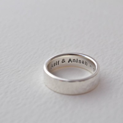 Hammered Silver Hidden Message Ring - Name My Jewelry ™
