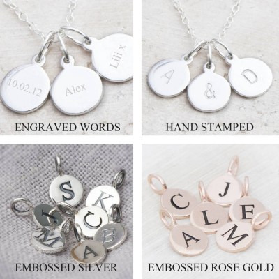 Hand Stamped Silver personalized Charm Necklace - Name My Jewelry ™