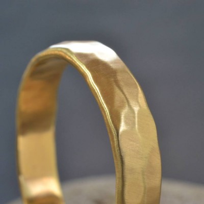 18ct  Gold Handmade Hammered Wedding Ring - Name My Jewelry ™