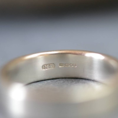 Handmade Satin Silver Rectangular Wedding Ring - Name My Jewelry ™