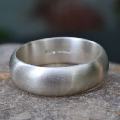 Handmade Silver Satin Finish Wedding Ring - Name My Jewelry ™