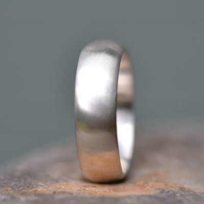 Handmade Silver Satin Finish Wedding Ring - Name My Jewelry ™
