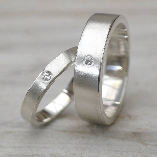 His And Hers Silver Wedding Rings - Name My Jewelry ™