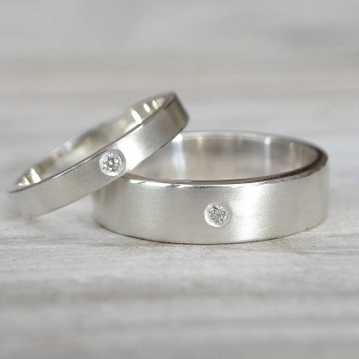 His And Hers Silver Wedding Rings - Name My Jewelry ™