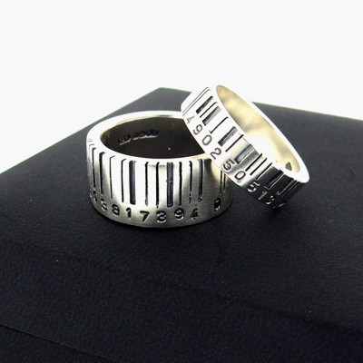 Medium Silver Barcode Ring - Name My Jewelry ™