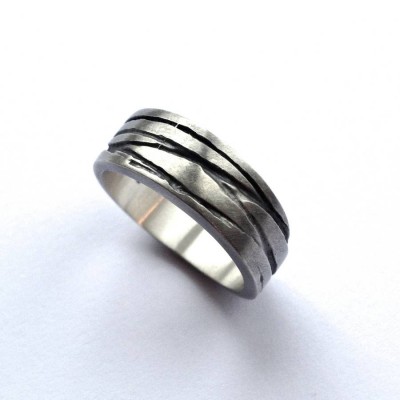 Silver Texture Bound Ring - Name My Jewelry ™