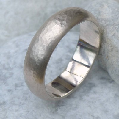 Mens 6mm Hammered Ring In 18ct Gold - Name My Jewelry ™