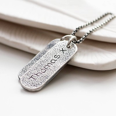 Mens Double Footprint Tag Necklace - Name My Jewelry ™