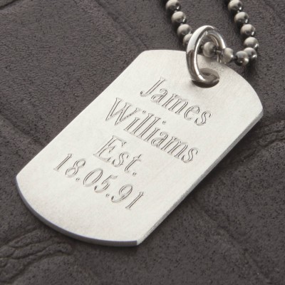 personalized Sterling Silver Karma Dog Tag Necklace - Name My Jewelry ™