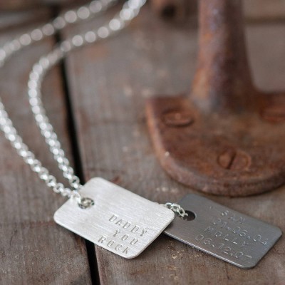 Mens personalized Silver Tag Necklace - Name My Jewelry ™
