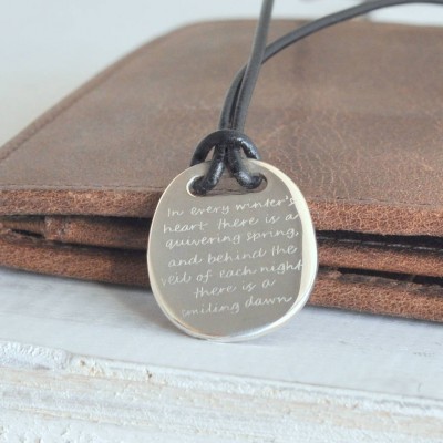Mens Silver Quote Necklace - Name My Jewelry ™