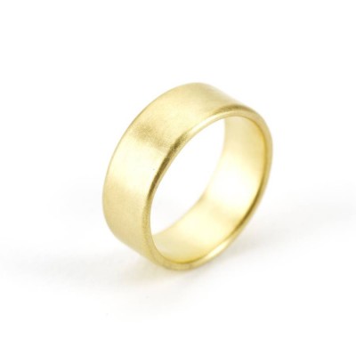 Mens Wide Brushed Pillow Wedding Ring 18ct Gold - Name My Jewelry ™