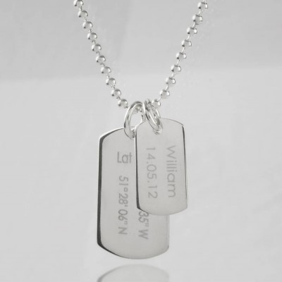 Mens Birth Day Celebration Dog Tags Necklace - Name My Jewelry ™