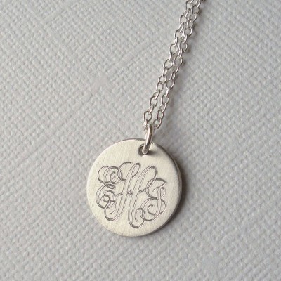 Mens Classic Sterling Silver Monogram Necklace - Name My Jewelry ™