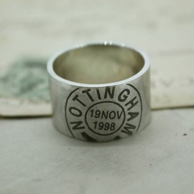 Mens personalized Place And Date Ring - Name My Jewelry ™