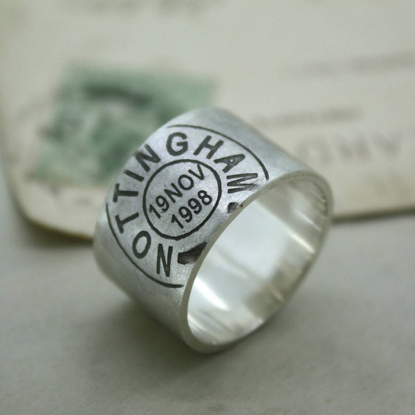 Mens personalized Place And Date Ring - Name My Jewelry ™
